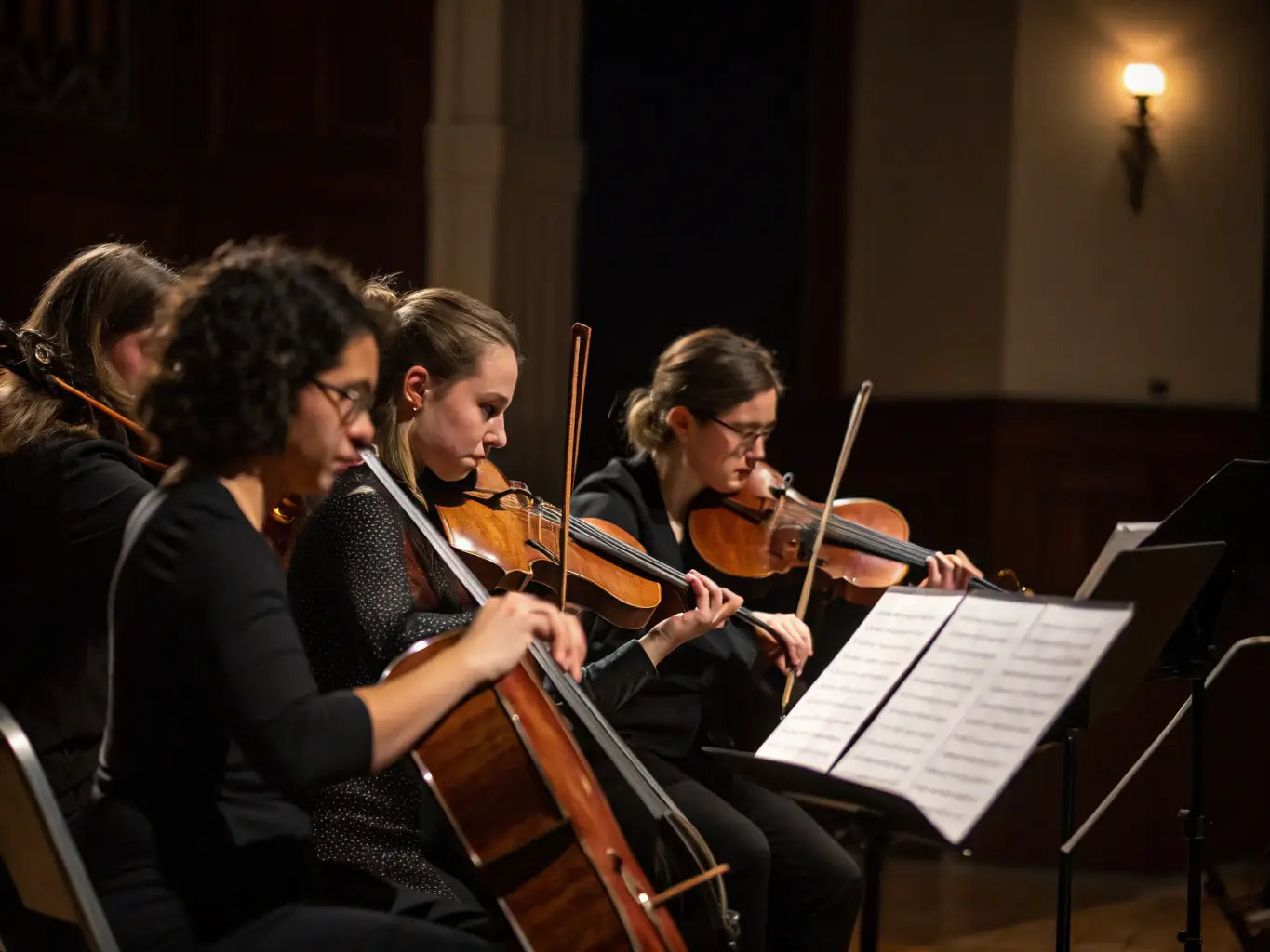 A vibrant photograph capturing a live music exchange event at VALLEE, showcasing musicians from different backgrounds collaborating and creating music together.